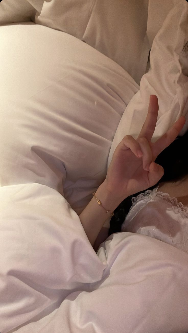 <p>In bed</p>