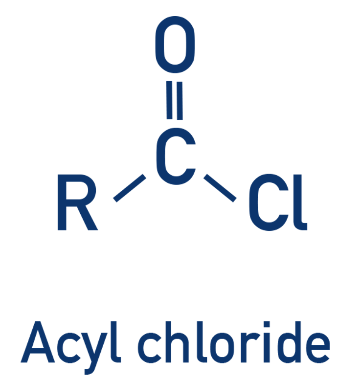 <ul><li><p>-COCl</p></li><li><p>‘-oyl chloride’ </p></li></ul><p></p>