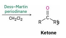 <p>Ketones</p><ul><li><p>Dess-Martin periodinane</p></li><li><p>CH<sub>2</sub>Cl<sub>2</sub></p></li></ul><p></p>