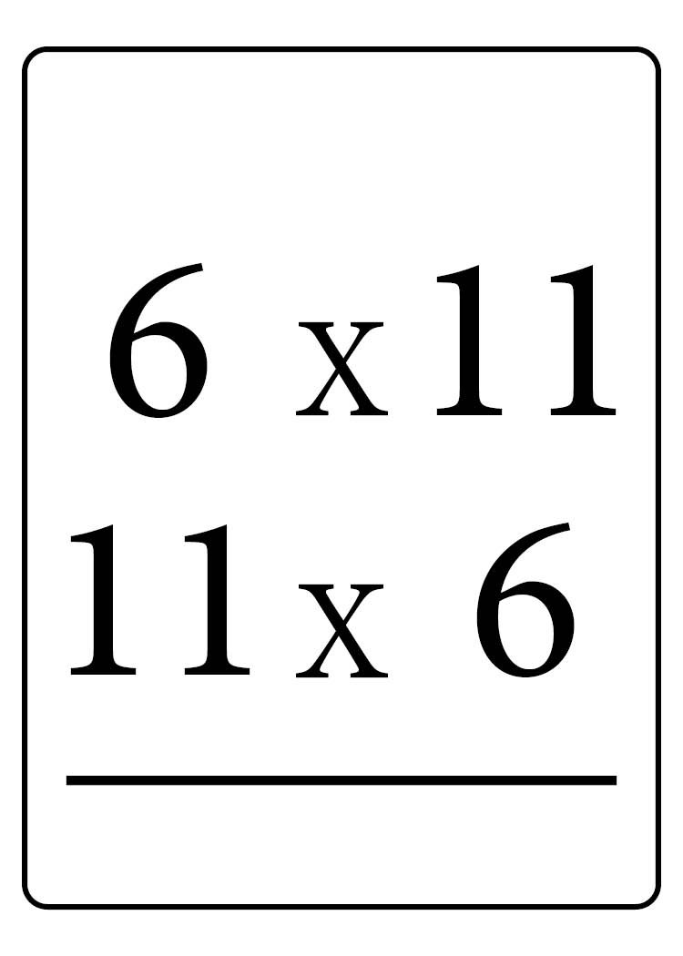 <p>6×11 or 11×6 = ?</p>