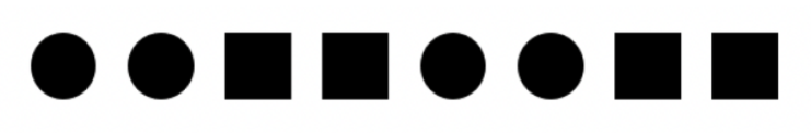 <p>Which gestalt principle is responsible for grouping the images we perceive below?</p>