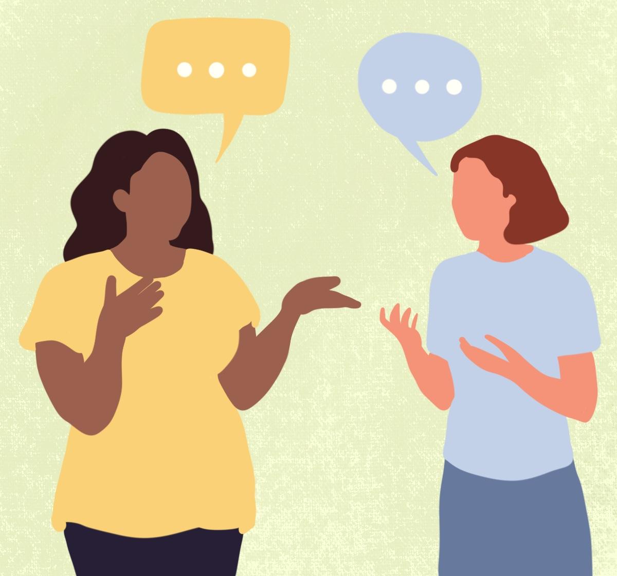 <p>Nói chuyện</p><p>Cuộc trò chuyện</p>