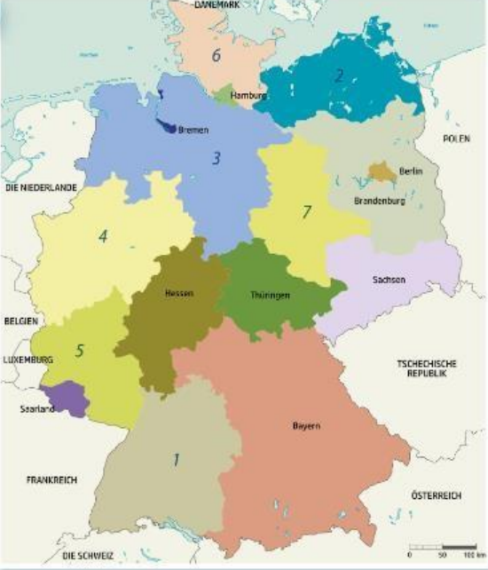 <p>Benoem de Bundesländer (=deelstaten)</p>