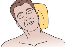 <ul><li><p>If non adjustable headrest, ask patient to bend head (towards, then turn</p></li></ul><p></p>