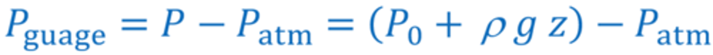 <p>absolute pressure - atmospheric pressure</p><p>Its the reading that a pressure gauge would show when used to test the pressure of something</p><p>It is zero referenced against atmospheric pressure so if the gauge reads "0 atm" that means there is no pressure other than the existing atmospheric pressure</p><p>https://www.khanacademy.org/science/physics/fluids/density-and-pressure/a/pressure-article</p>
