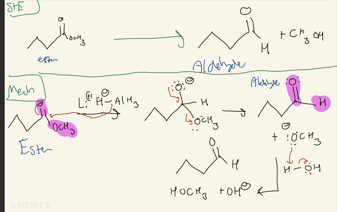 <p><strong>Ester → Aldehyde</strong></p>