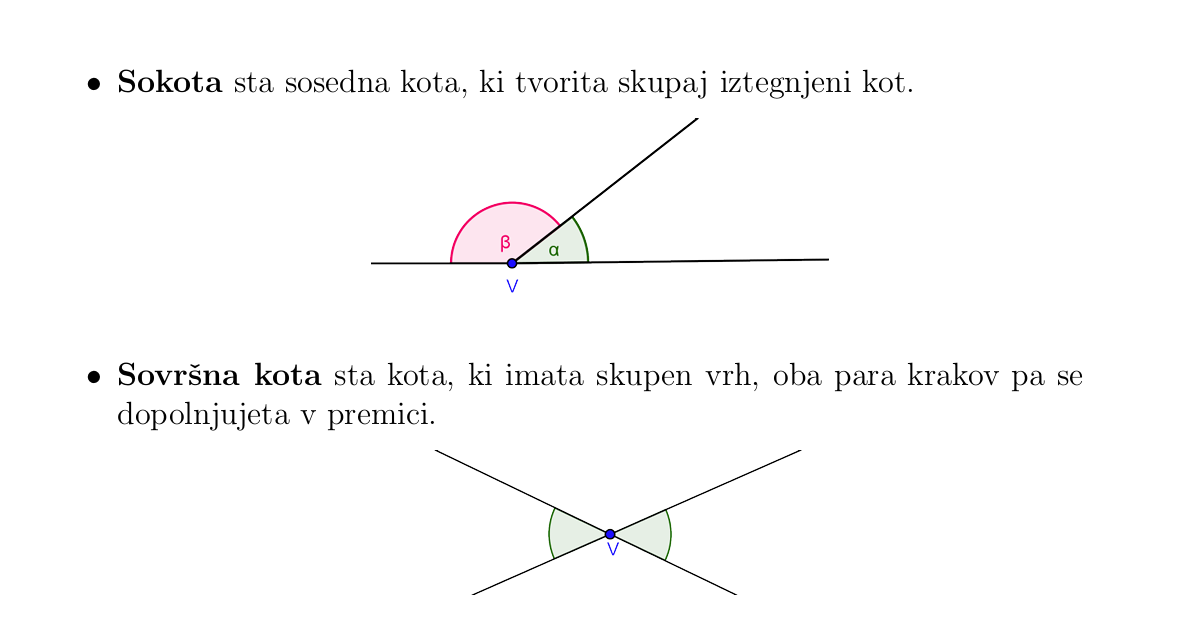 <p>SOKOTA sta sosedna kota ,ki skupaj tvorita IZTEGNJENI KOT </p><p>SOVRŠNA KOTA sta kota ki imata SKUPEN VRH , oba para krakov pa se dopolnjujeta v premici </p>