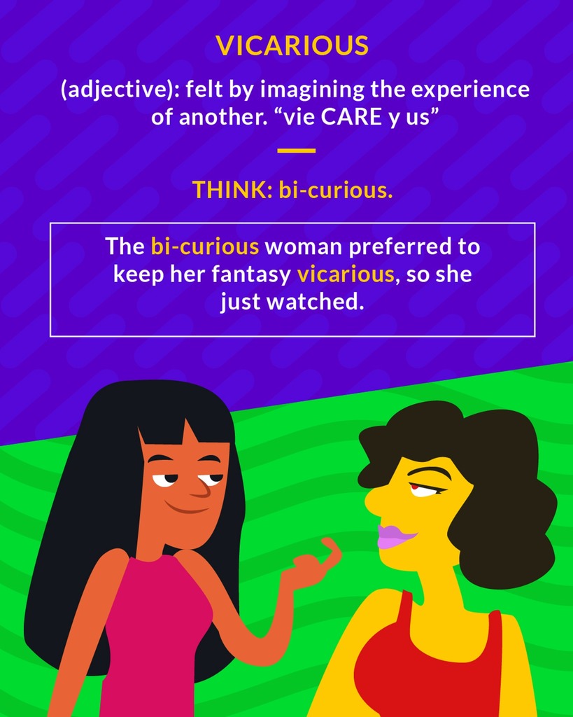 <p>experienced in the imagination through the feelings or actions of another person</p>