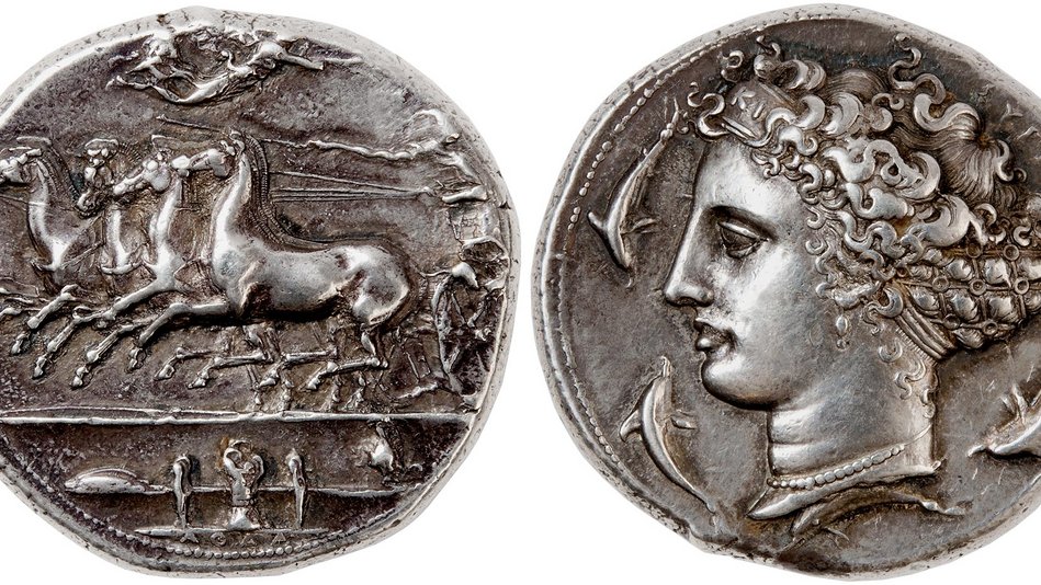 <p>Coinage - Decadrachm of Syracuse</p>