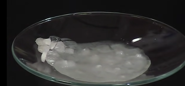 <p><span>This is ________________________ which is solid when it is taken from its container but absorbs moisture from the air almost immediately.</span></p>
