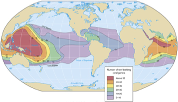 <p>Where are reef forming corals found</p>