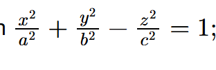 <p><span>a three-dimensional surface where traces of this surface include ellipses and hyperbolas</span></p>