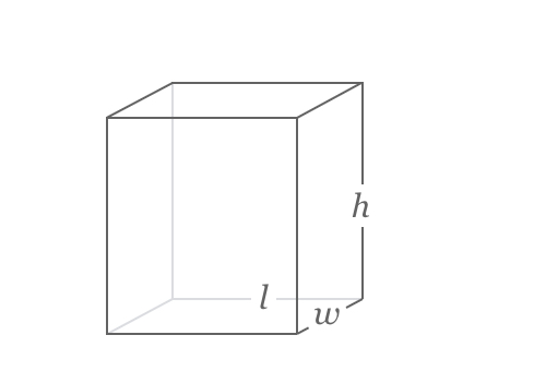 <p>l x w x h </p>