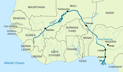 <p>Western region of Africa</p><p>South of Sahara Desert</p><p>Near Niger River</p>