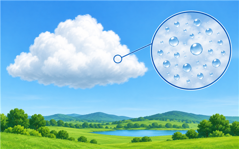 A visible collection of tiny water droplets or ice crystals in the air.