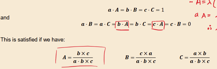 <p>when a set of vectors and their reciprocals are perpendicular to the other vectors they aren’t matched with.</p><p></p>