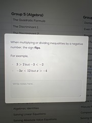 <p>when you multiply or divide by a negative flip the sign</p>