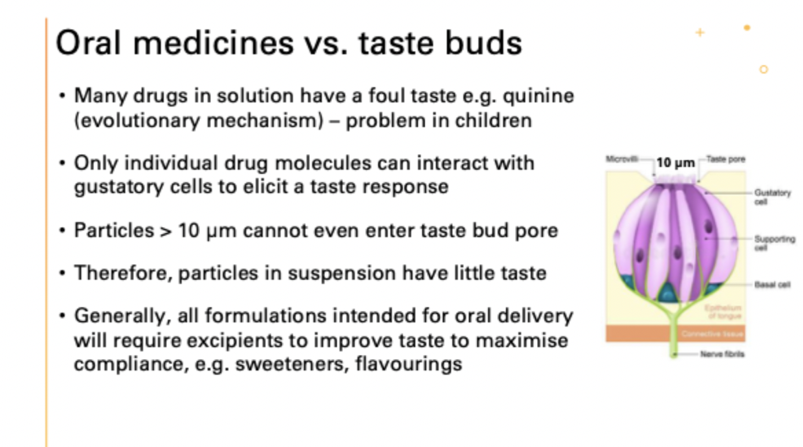 <p>oral medicines vs taste buds</p>