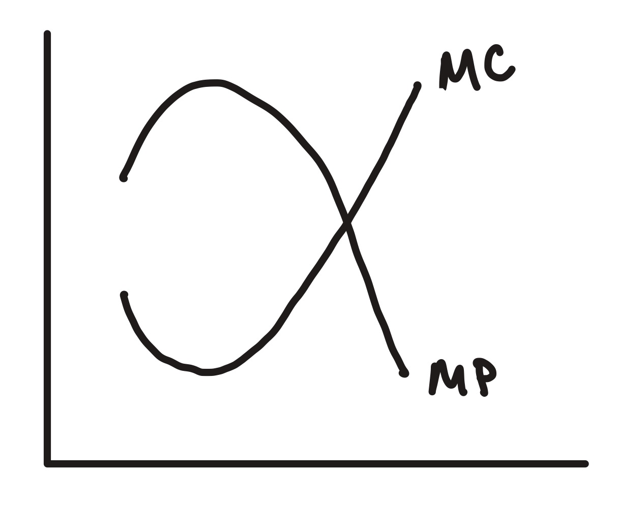 <p>why does MC rise when MP falls?</p>