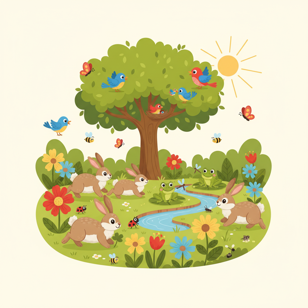 All the different populations of living things that live in an ecosystem.