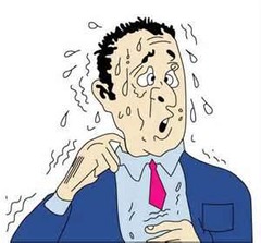 <p>the process of sweating</p>