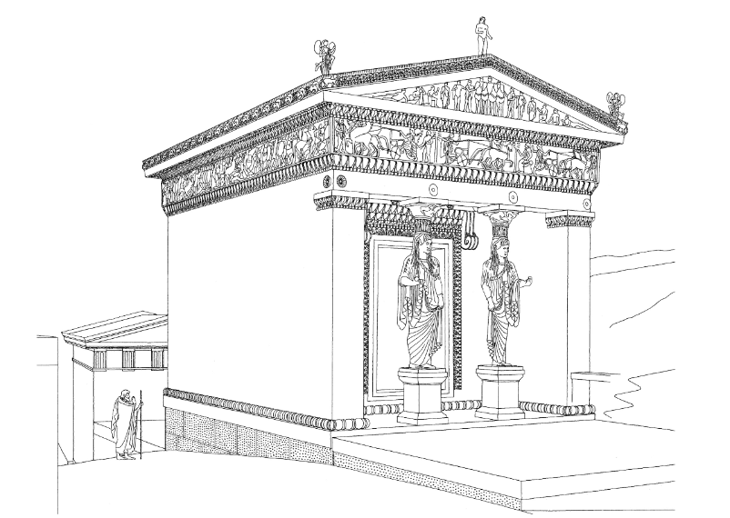 <p>Reconstruction drawing of Treasury of the Siphnians</p>