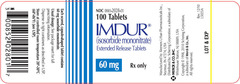<p>isosorbide mononitrate </p><p>20-240mg/d</p><p>first dose when wake up, second dose 5hrs later</p><p>CI PDE5</p>