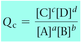 <ul><li><p>can be calculated at any stage during a reaction </p></li><li><p>when at equilibrium the reaction quotient is equal to the equilibrium constant </p></li></ul><p></p>