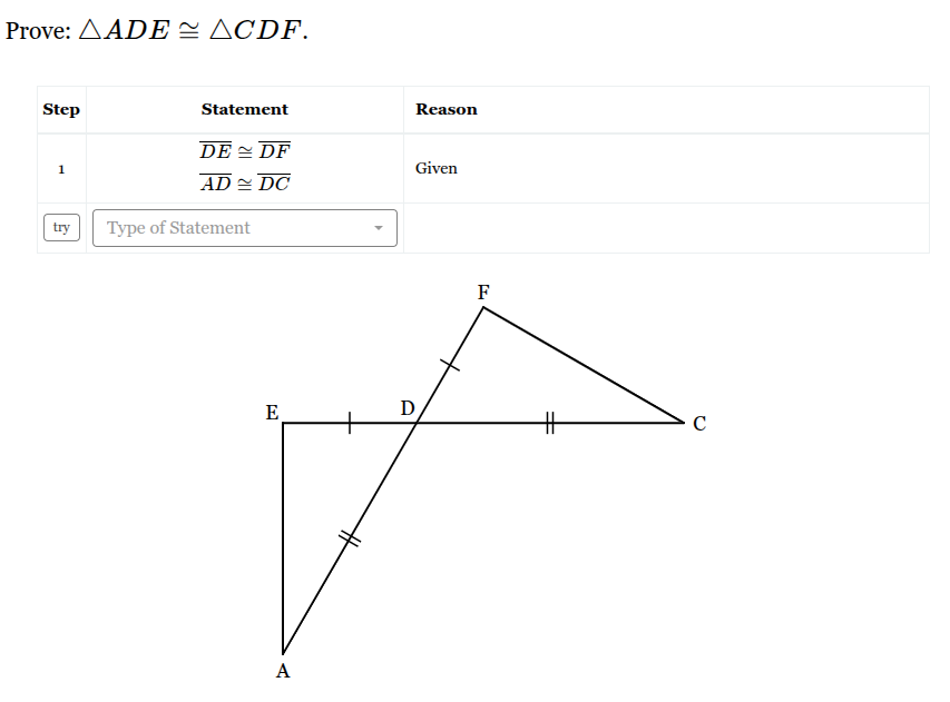<p>Fill out the rest of the statement/reason table to prove the triangles are similar</p>