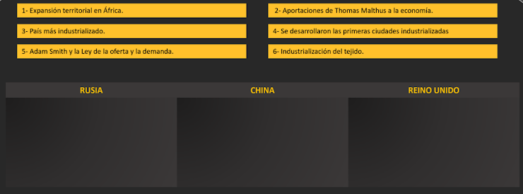 <p><span><span>3. Acomoda los acontecimientos según corresponda.</span></span></p>
