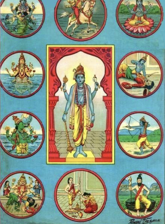 <p>Which deity is pictured at the center of this image?</p>