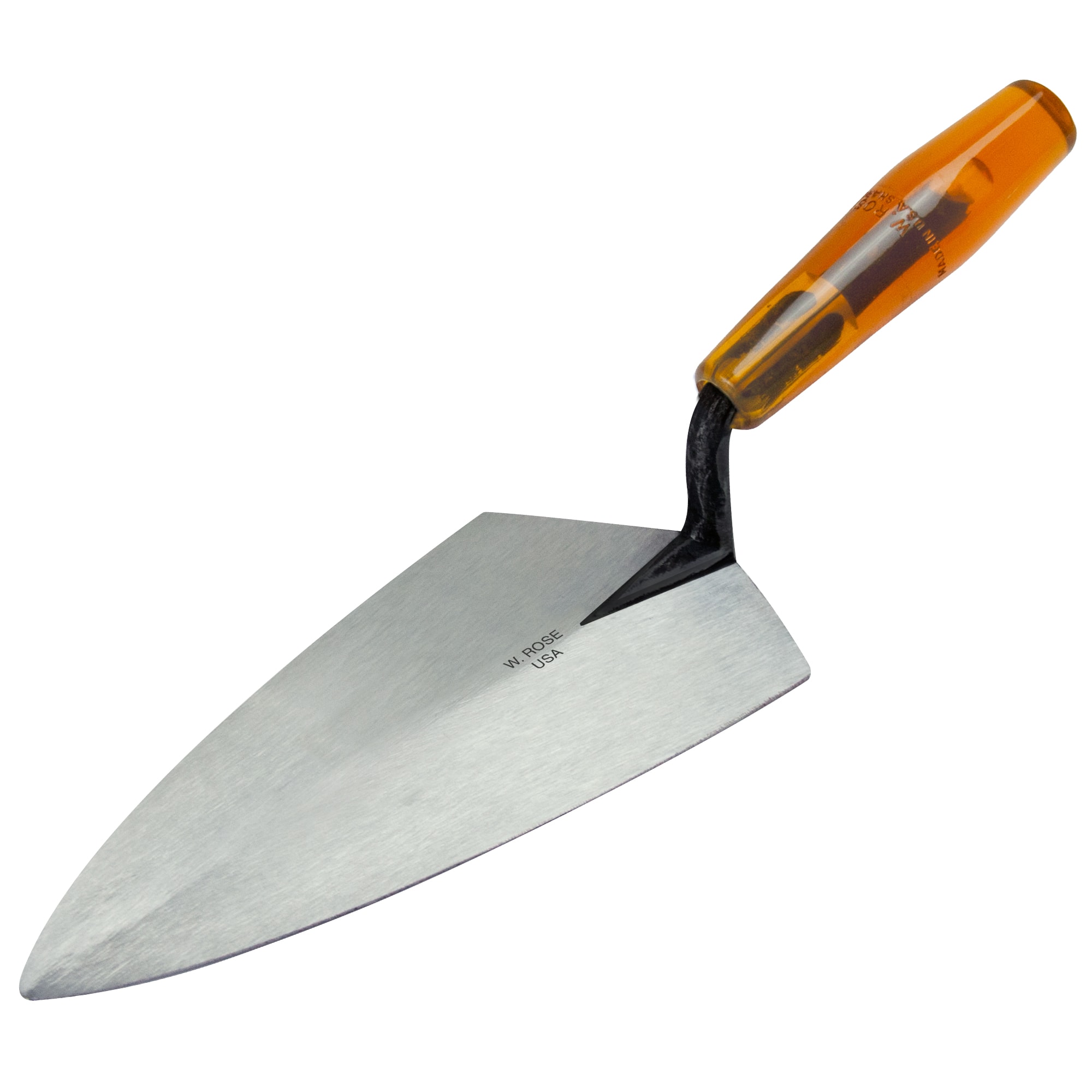 <p>A pointed, triangular steel blade hand tool measuring 4¾ inches by 11 inches, used for spreading, shaping, and applying mortar when laying brick and masonry units.</p>
