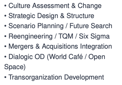 <p>Interventions are strategically classified among three organizational domains. The following bullets from the image belongs to which category?</p>