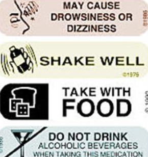 <ul><li><p>reading labels/instructions of packaging </p></li><li><p>allows readers to be informed of contents of product </p></li></ul><p></p>