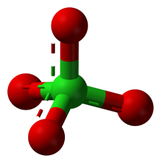 <p>ClO<sub>4</sub><sup>-</sup></p><p>permanganate means one more oxygen than chlorate. the per- prefix is not used this way all the time.</p>
