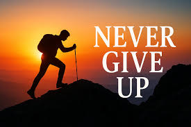 <p>To keep trying or do something without giving up.</p>