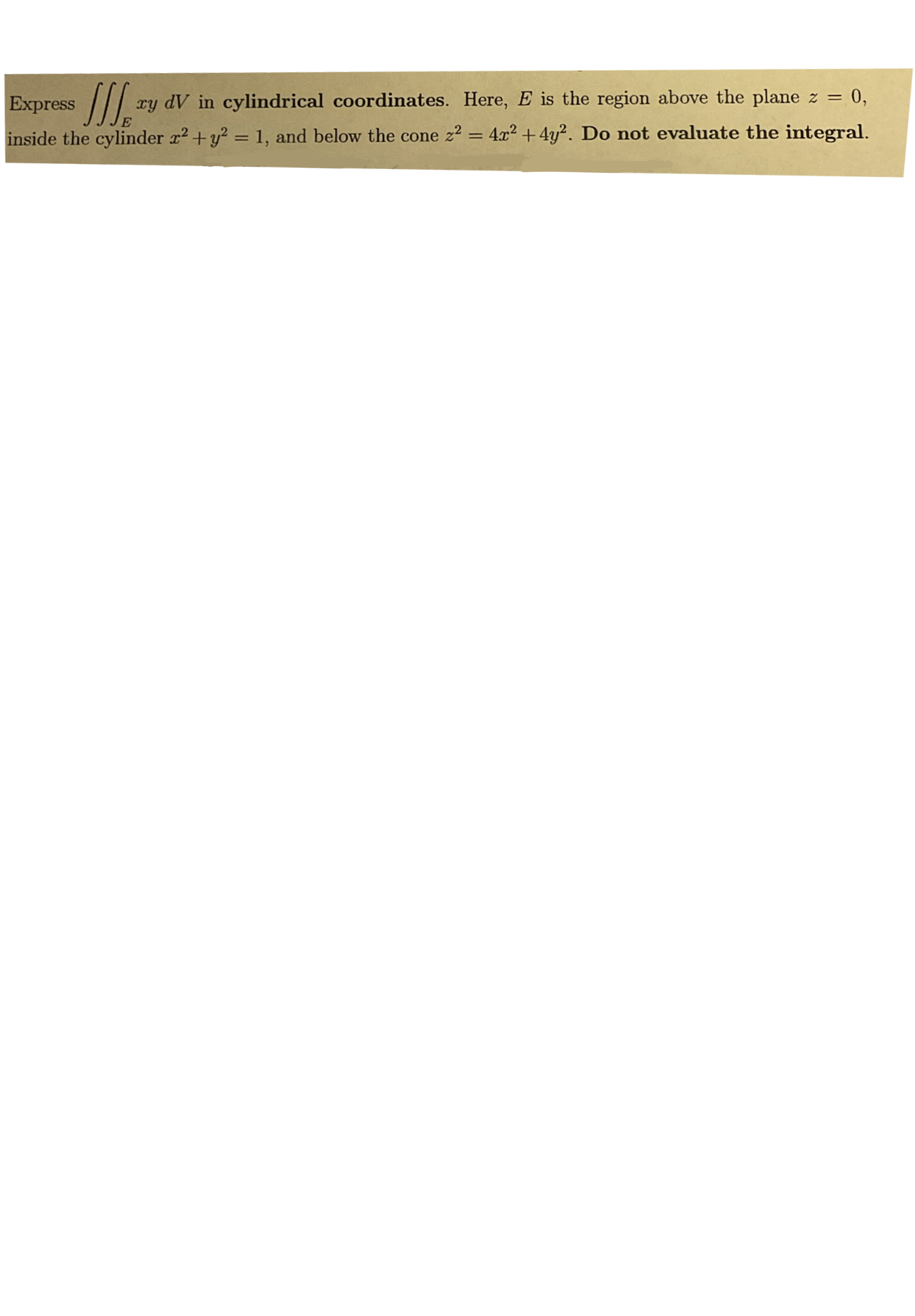 <p><span>Cylindrical Coordinates</span></p>