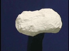 <p>Color: white, gray, or cream; Streak: white; Hardness: 2-2.5; Cleavage: perfect; Luster: earthy to dull; Chalky</p>