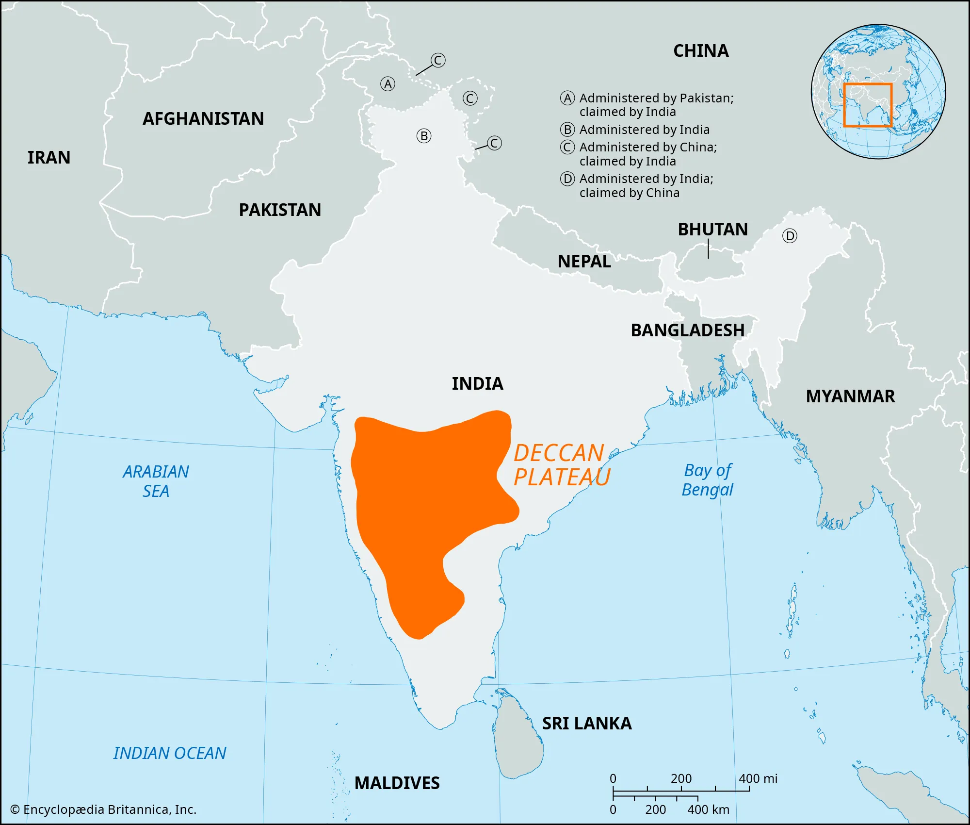 <p> in the south of India in between the Ghats </p>