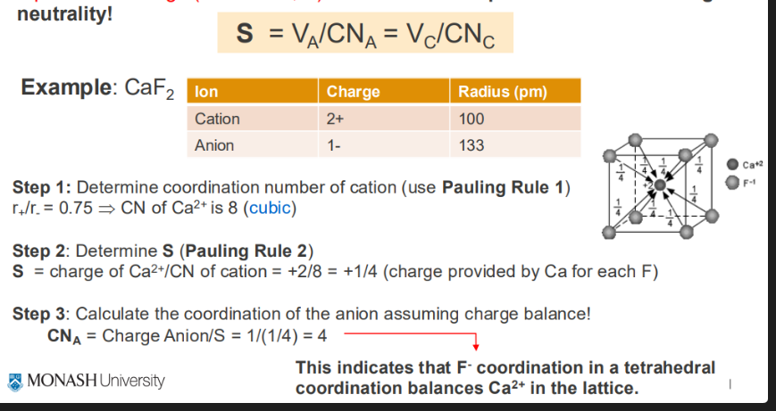 <p>Charge neutrality. Total electrostatic bond strength reaching an anion in a polyherdron from all neighbouring cations should equal to the charge of the anion.</p><p></p>