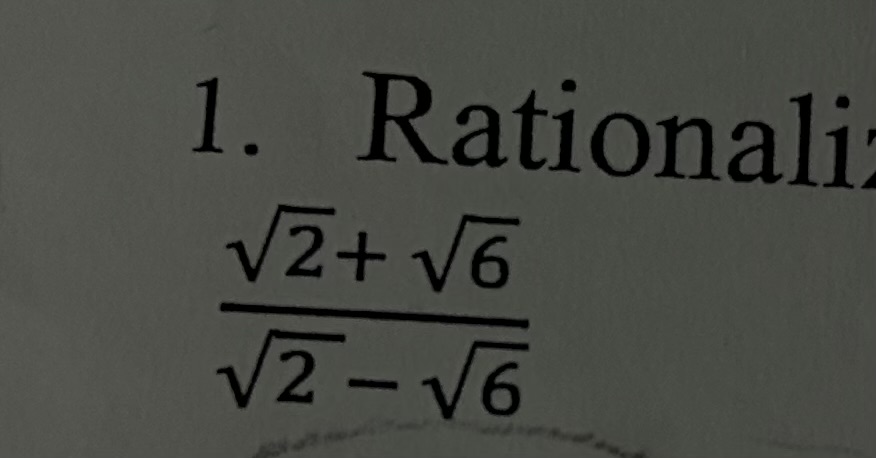 <p>Rationalize the denominator and simplify the expression below</p>