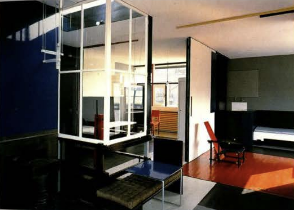 <p>-Embodies DeStijl principles of extending the experience of non-objectivity for its anti-materialist statements</p>