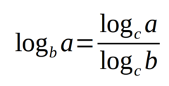 <p>logb𝑏 a = [logc𝑐 a] / [logc𝑐 b]</p>