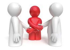 <p>Two people in a disagreement use a 3rd person to help them agree on a solution.</p>