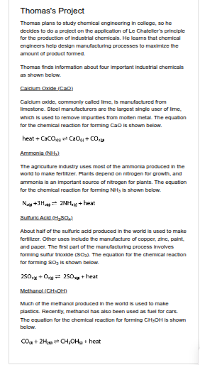<p>Thomas studies each chemical reaction and sorts the reactions into two categories according to Le Chatelier’s principle. The two categories are: reactions that maximize the amount of product formed at low pressure and reactions that maximize the amount of product formed at high pressure. Drag and drop the chemical reactions into the appropriate box. </p>