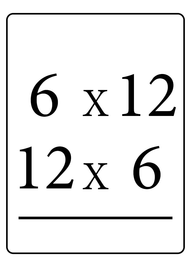 <p>6×12 or 12×6 = ?</p>