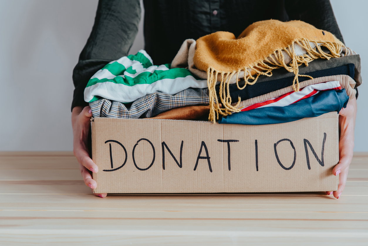 <p>Our club often donates clothes every Sunday</p>
