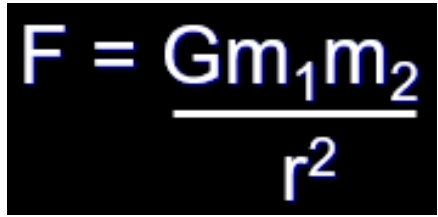 <ul><li><p>the product of the masses, divide by the square distance between them</p></li></ul><p></p>