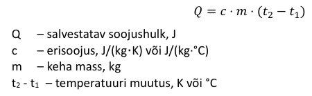 <p>soojushulk, mis tõstab materjali massiühiku temperatuuri 1C võrra</p>