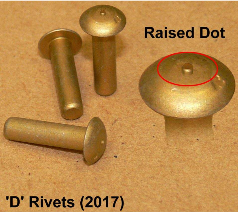 <p>A raised dot in the centre of the head.</p>
